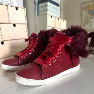 Louis Vuitton Leather/Suede/Fur-Trimmed Sneakers
